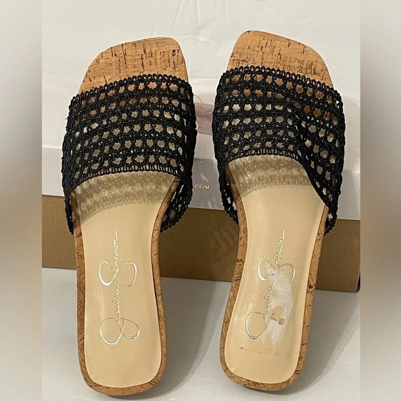 Jessica Simpson Stretch Crochet Slide Sandals size 5.5 - Picture 1 of 12